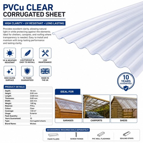 Clear pvcu corrugated - clear,